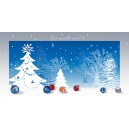 Felicitare Crăciun peisaj iarnă globuri